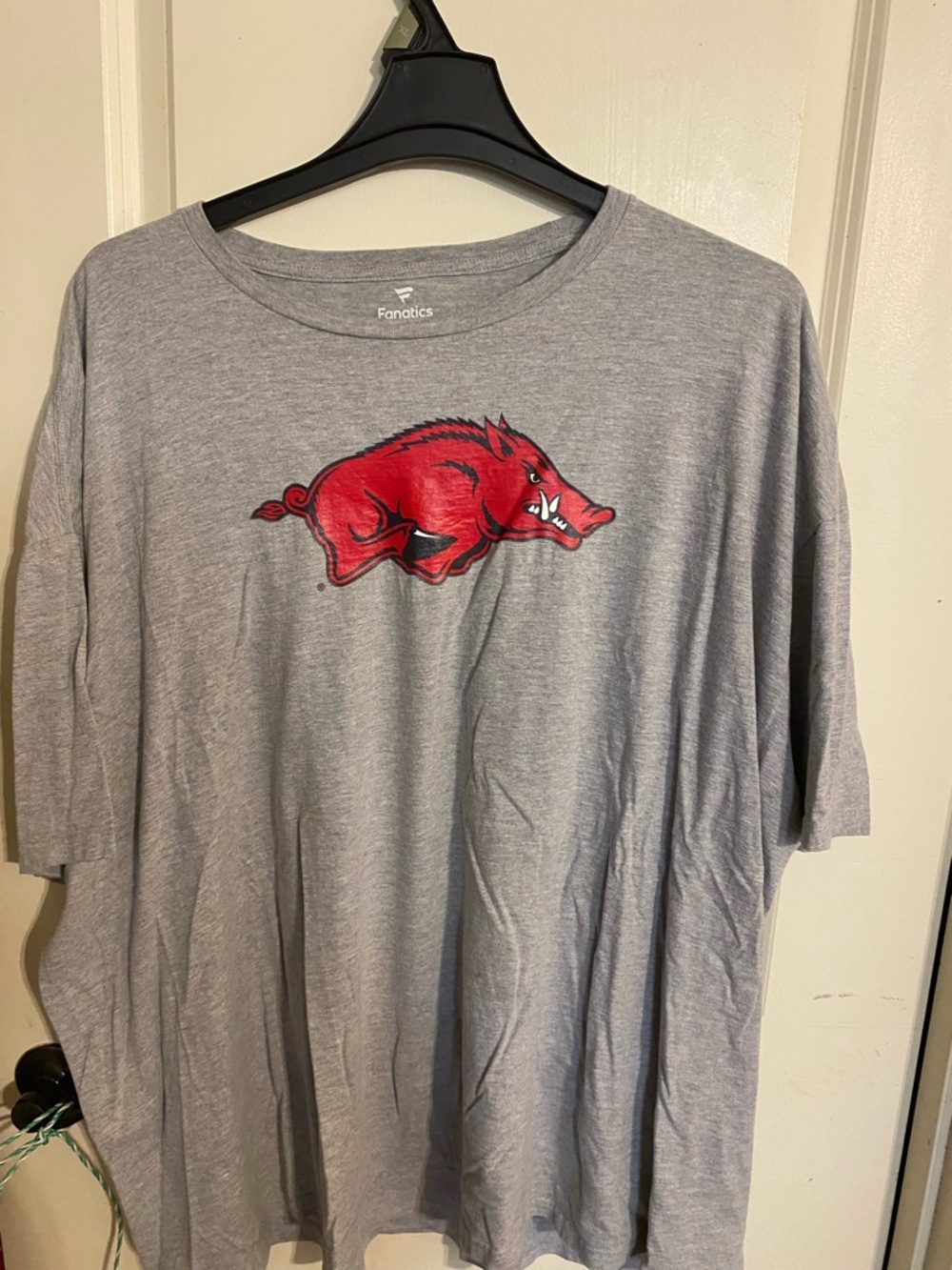 Fanatics Gray T-Shirt with Red Razorback Graphic